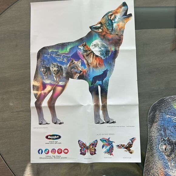 Howlin Wolves 🐺 🌕 Dreamy Wilderness Puzzle 🧩 350 Pieces FUN 🤩 brain 🧠 games! - Picture 7 of 17